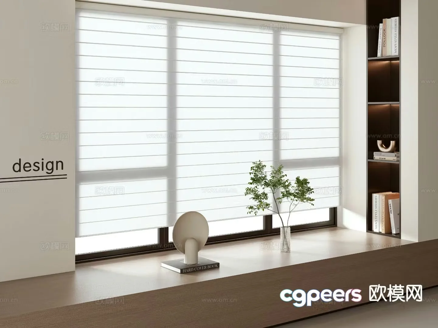 Modern Venetian Blinds Shangri-La Curtains 3D model