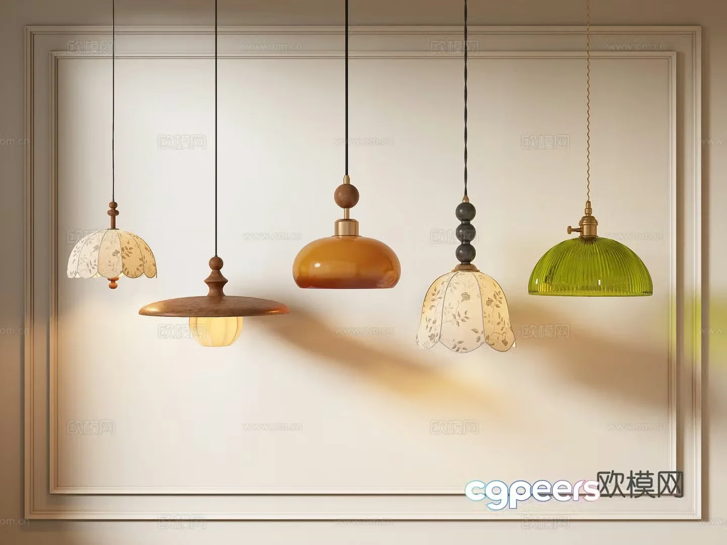 French medieval style small chandelier 3d model