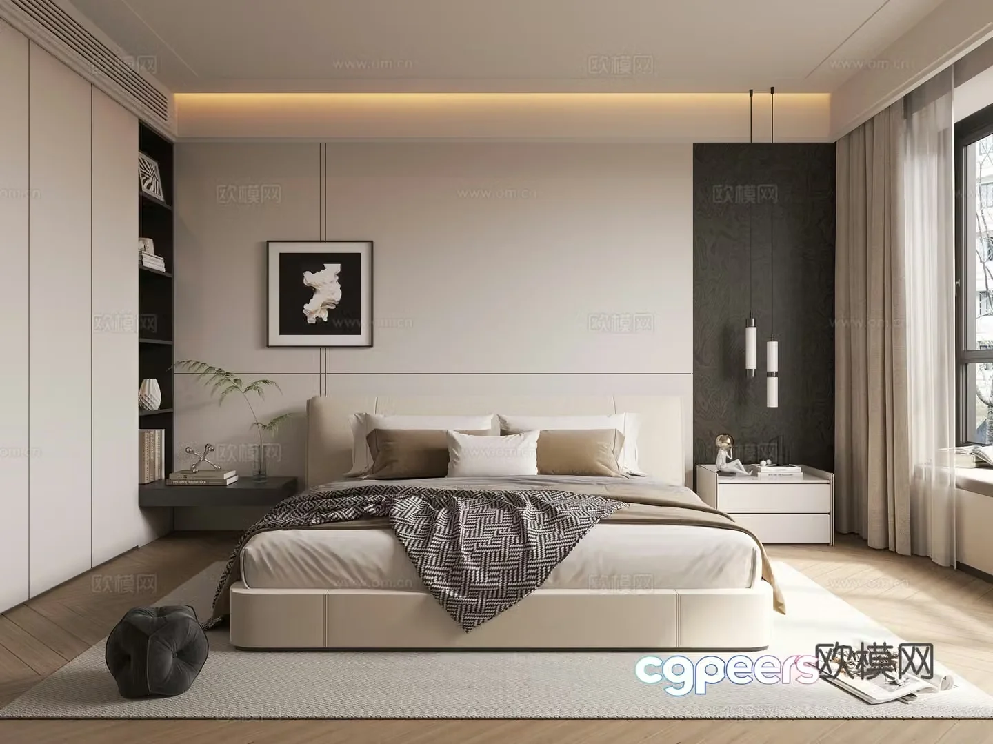 Modern bedroom master bedroom 3d model