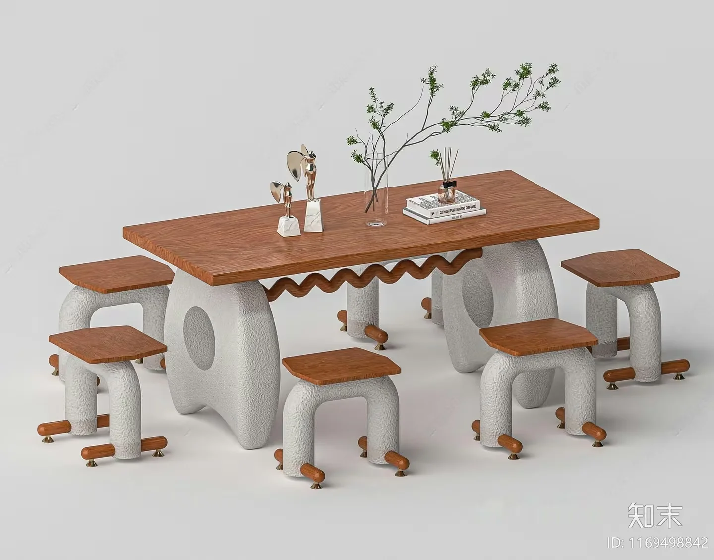 Modern Dining Table 3D Model – 6800 – VRAY Render