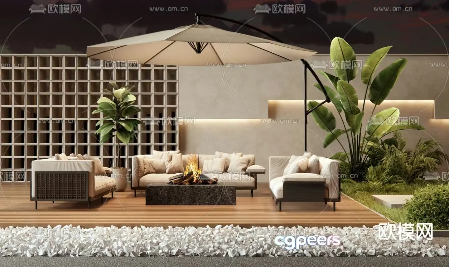 modern outdoor sofa 3d model