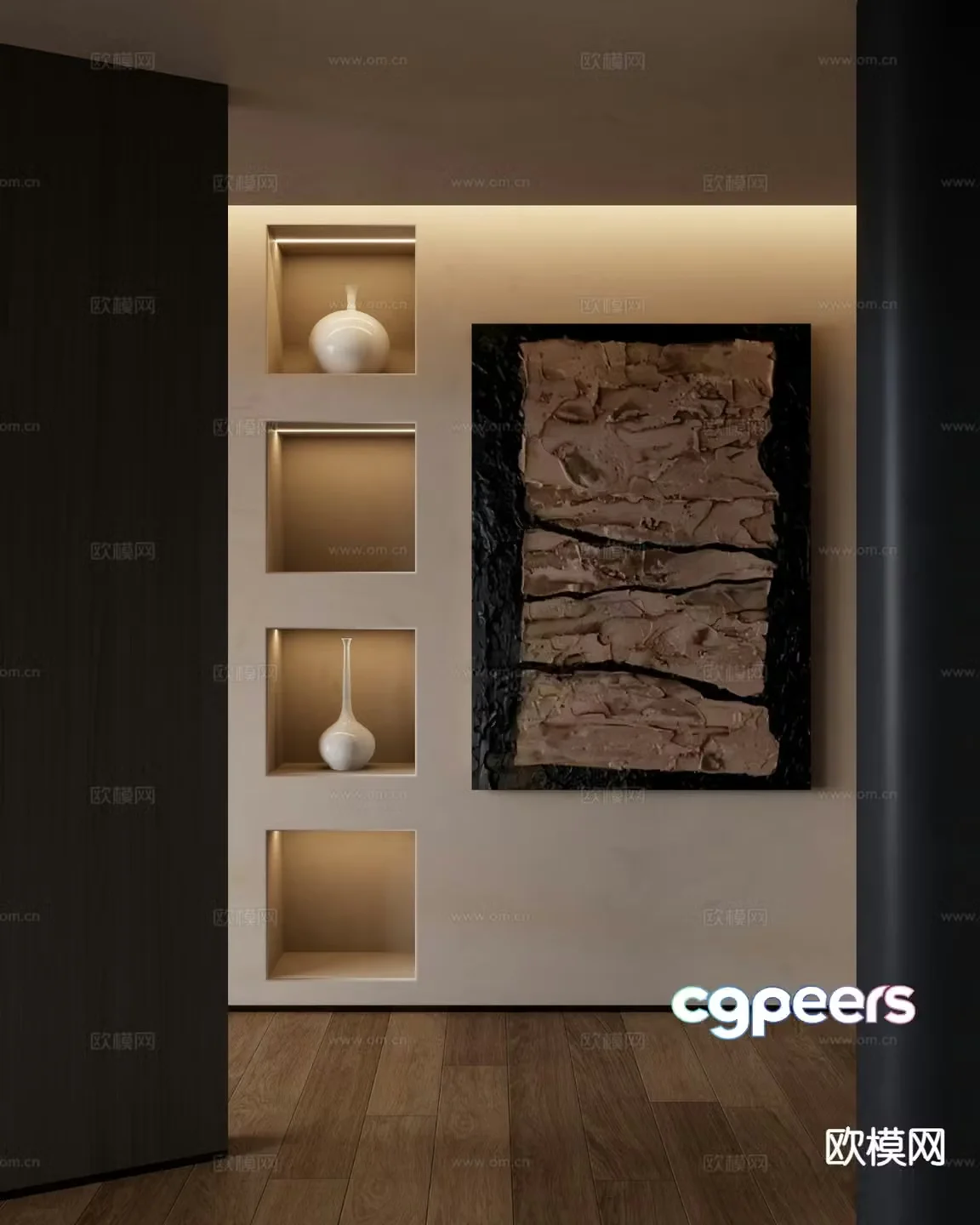 Wabi-sabi painting texture painting decorative painting hanging painting 3D model
