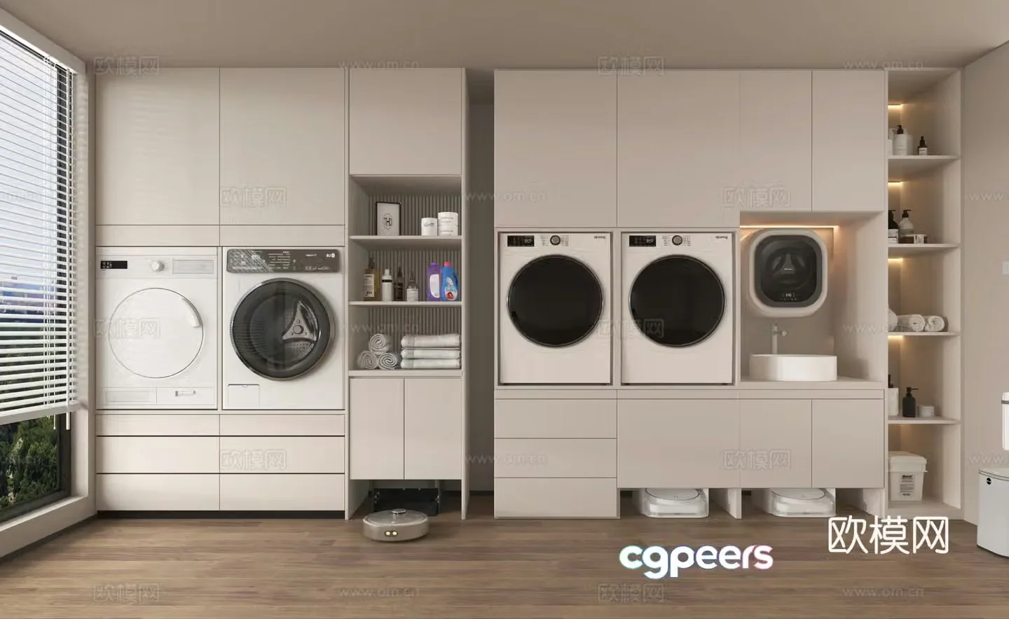 Washing cabinet storage rack 3D model