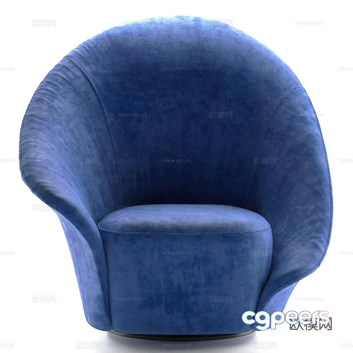 Modern Italian light luxury fabric sofa chair 3D model