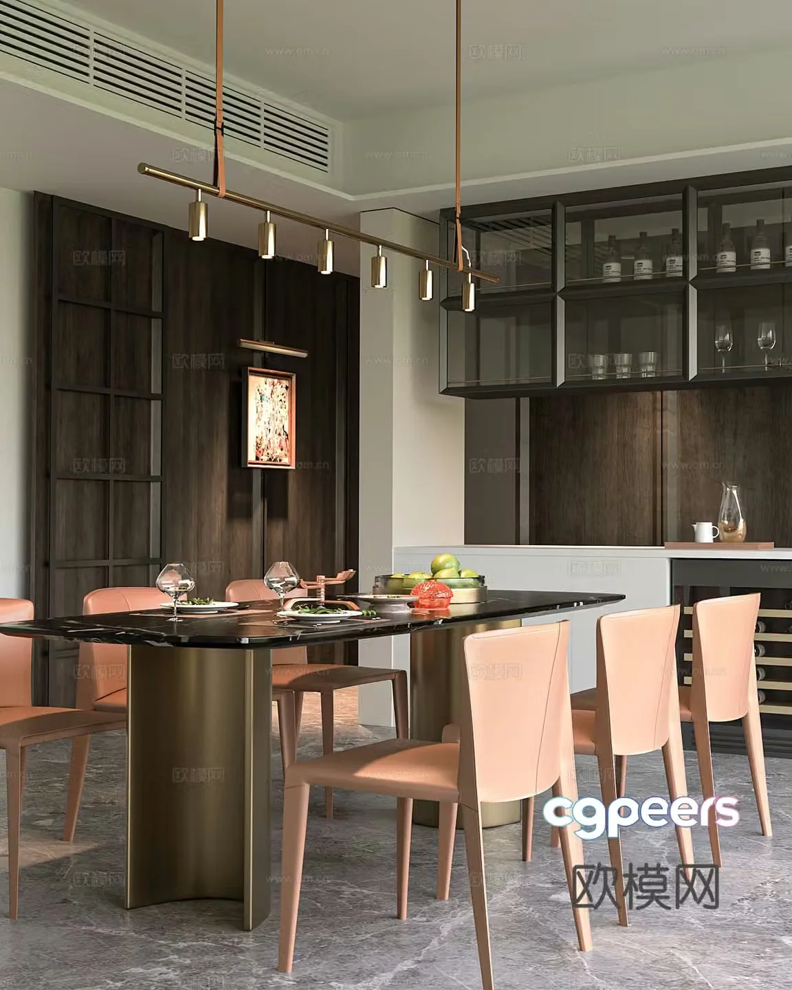 Modern Italian restaurant 3d model