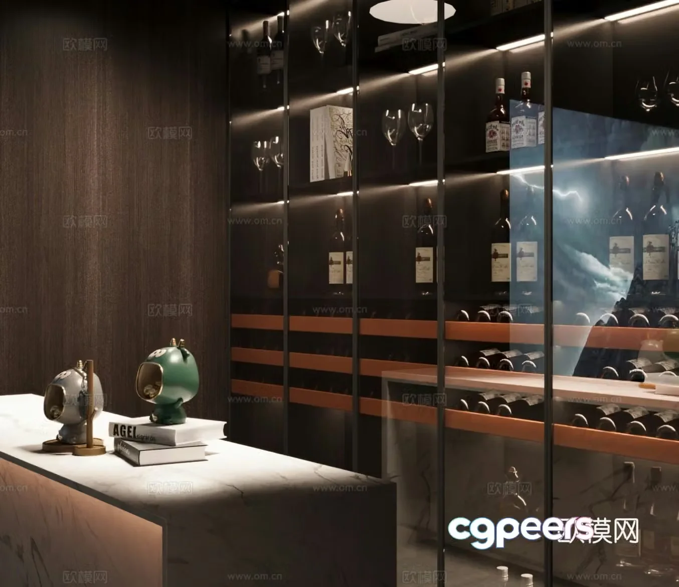 Modern wine cabinet red wine cabinet glass wine cabinet constant temperature wine cabinet 3D model