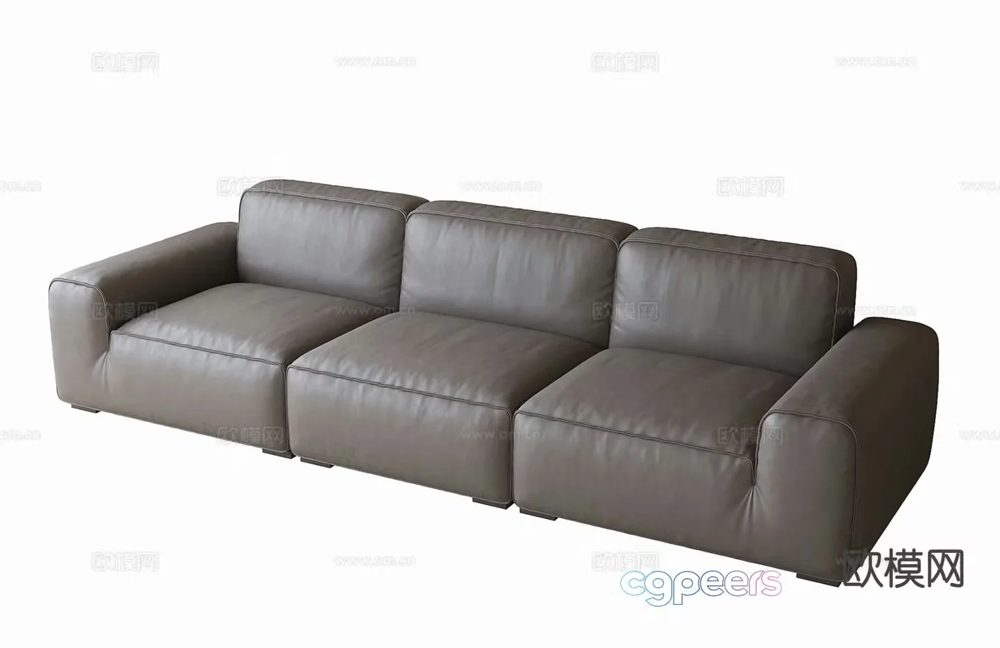 Three seater sofa leather sofa 3d model
