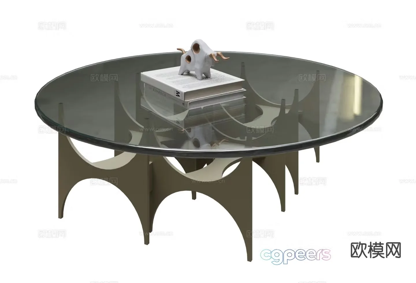 Modern glass coffee table 3d model
