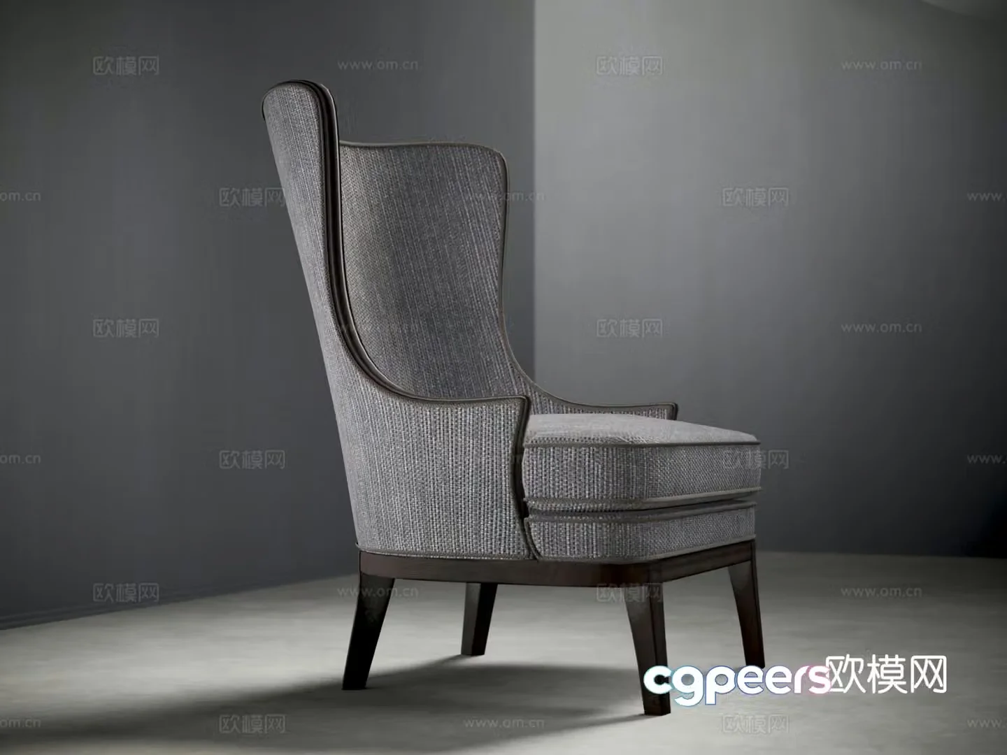 Italian style chair leisure chair 3d model