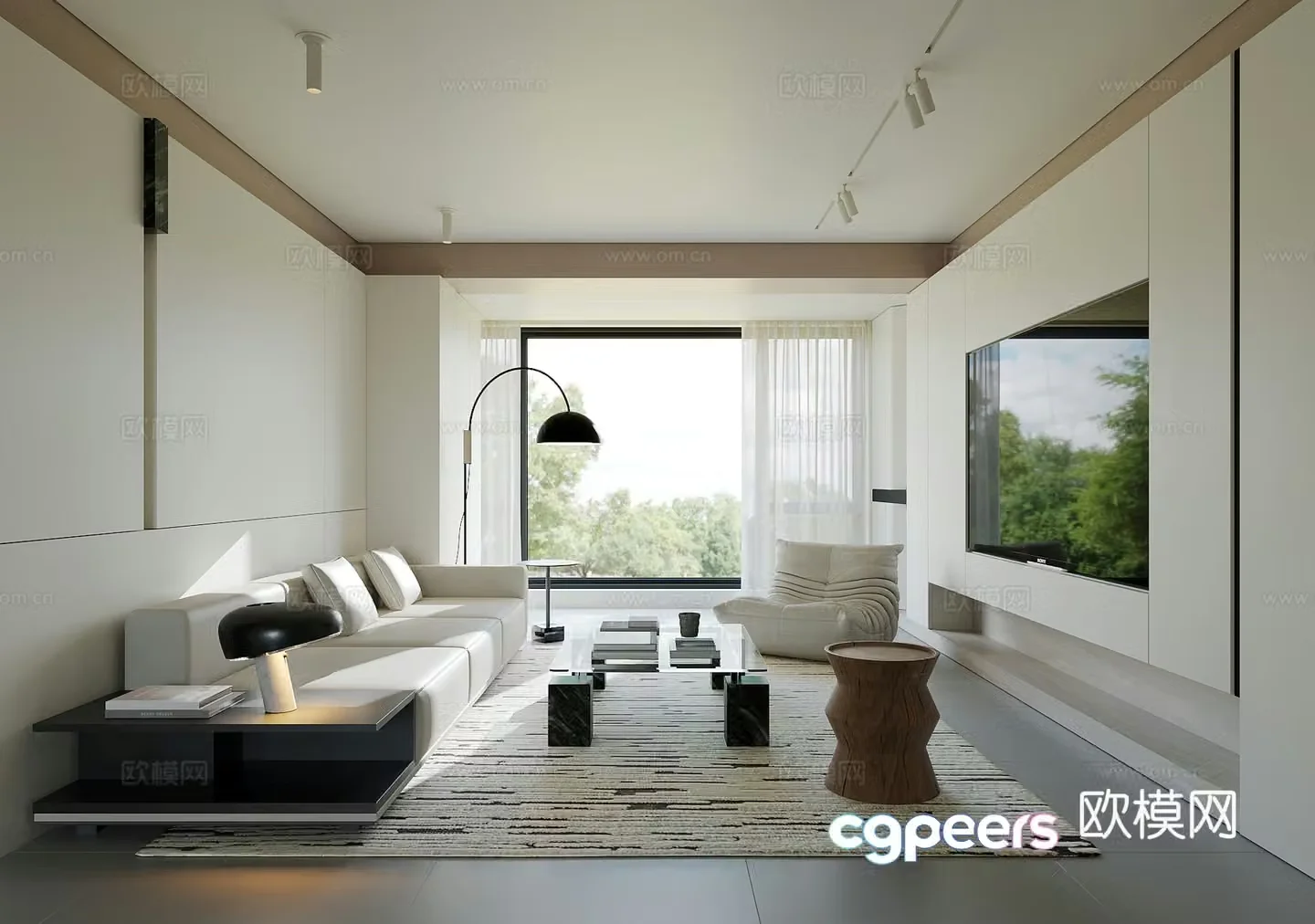 Modern home living room 3d model