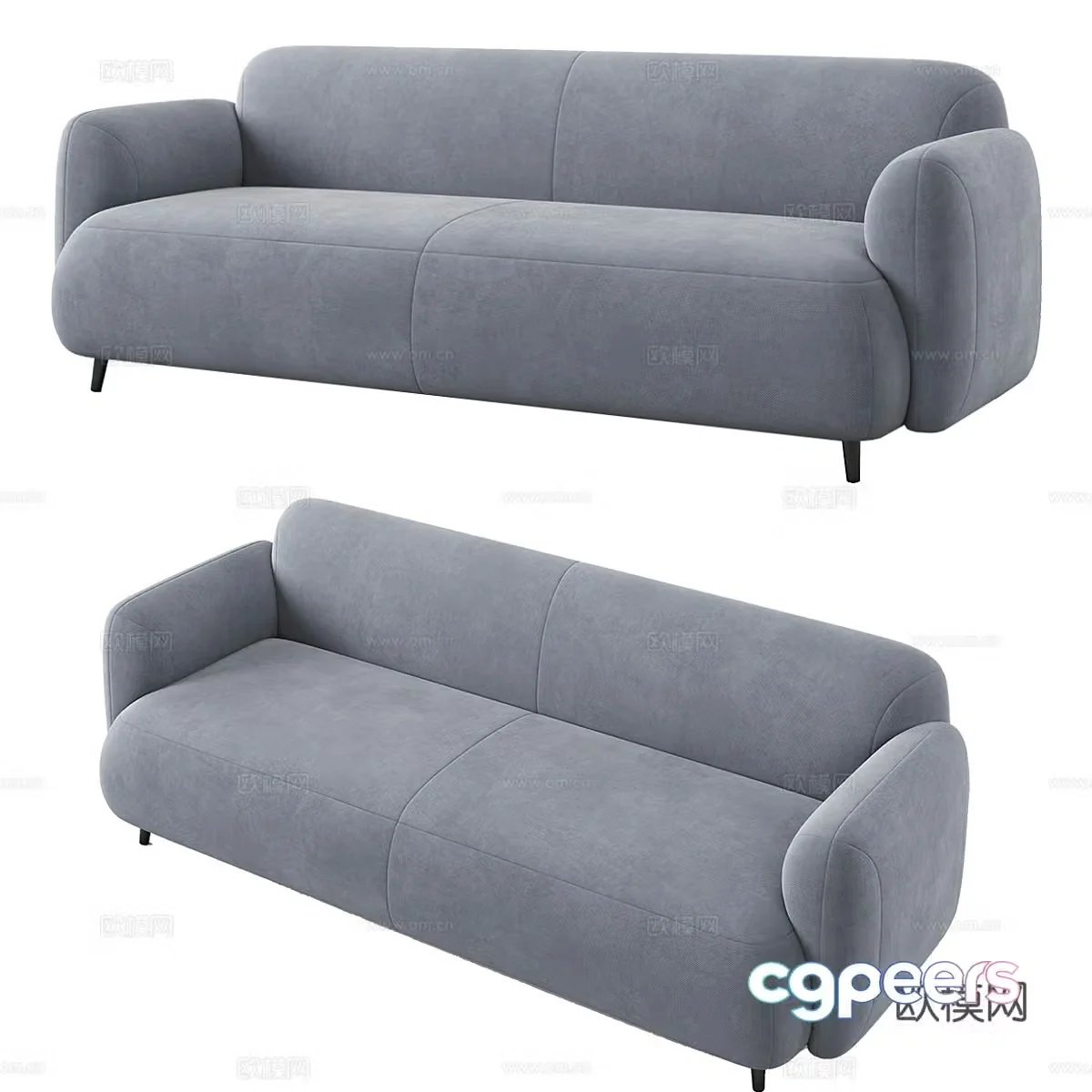 Three-person sofa 3d model