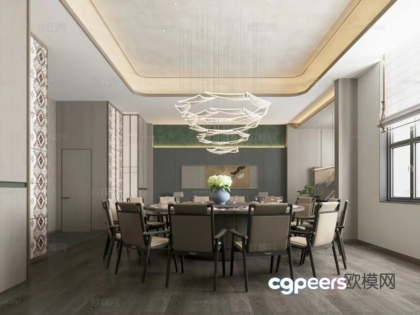 New Chinese restaurant private room 3D model