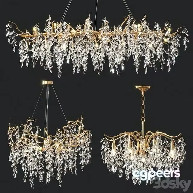 3ds Max Free – Crystal Chandelier Collection