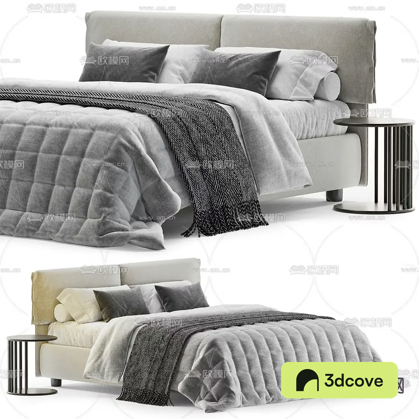 Fabric double bed