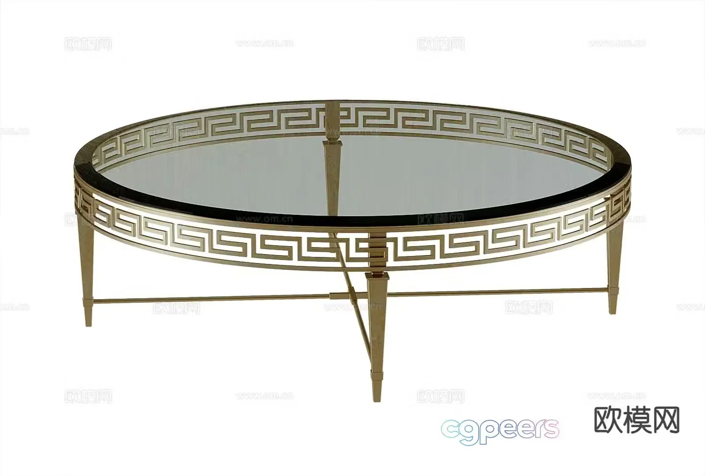 American glass coffee table 3d model