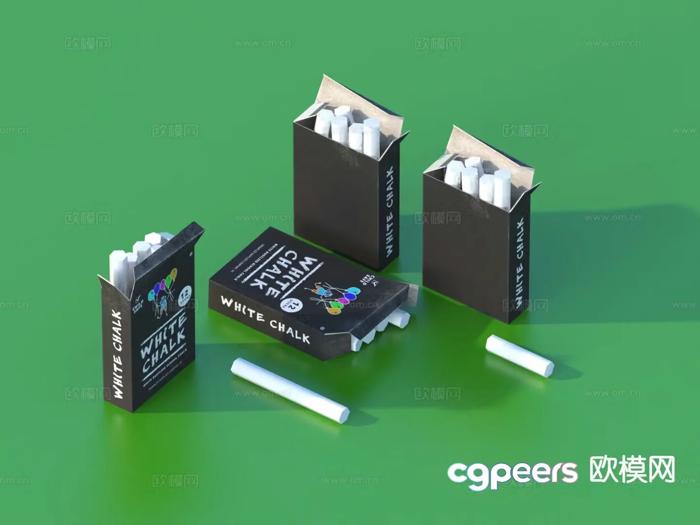 Chalk chalk box 3d model