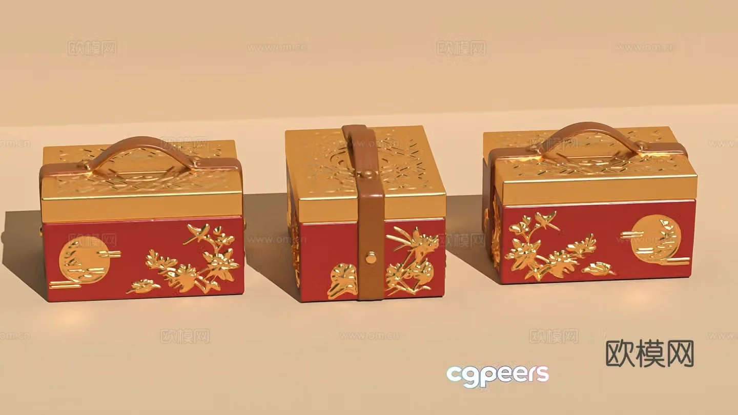 Gift box retro Chinese wooden box box packaging Dragon Boat Festival Mid-Autumn Festival Spring Festival 3D model