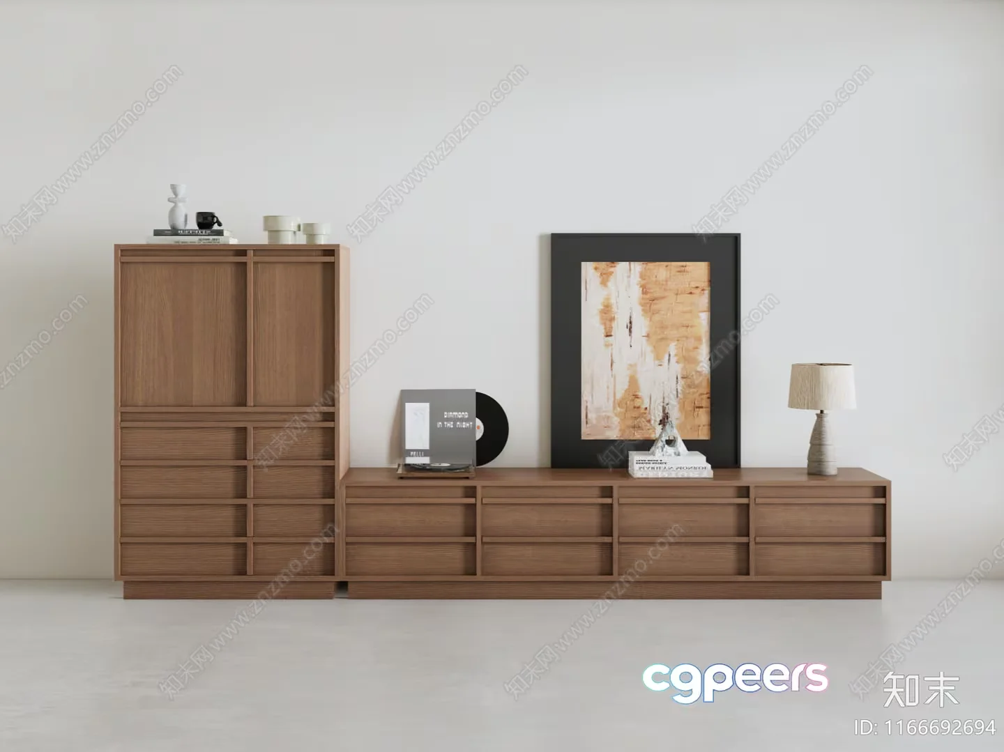 Modern Wooden Furniture 3D Model – 733 – VRAY Render
