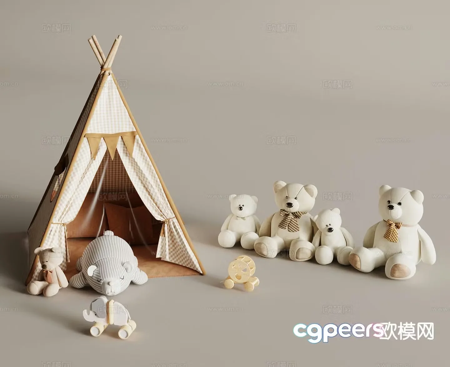 Modern toys children’s tent doll doll 3d model