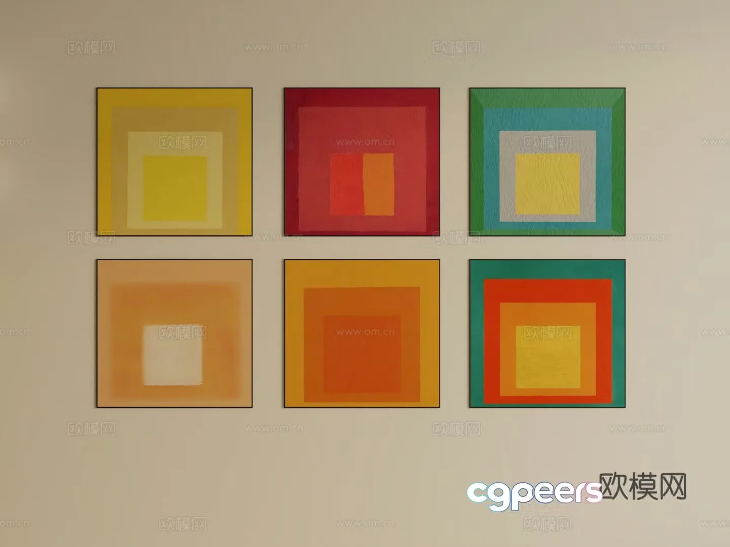 Bauhaus hanging painting 3d model