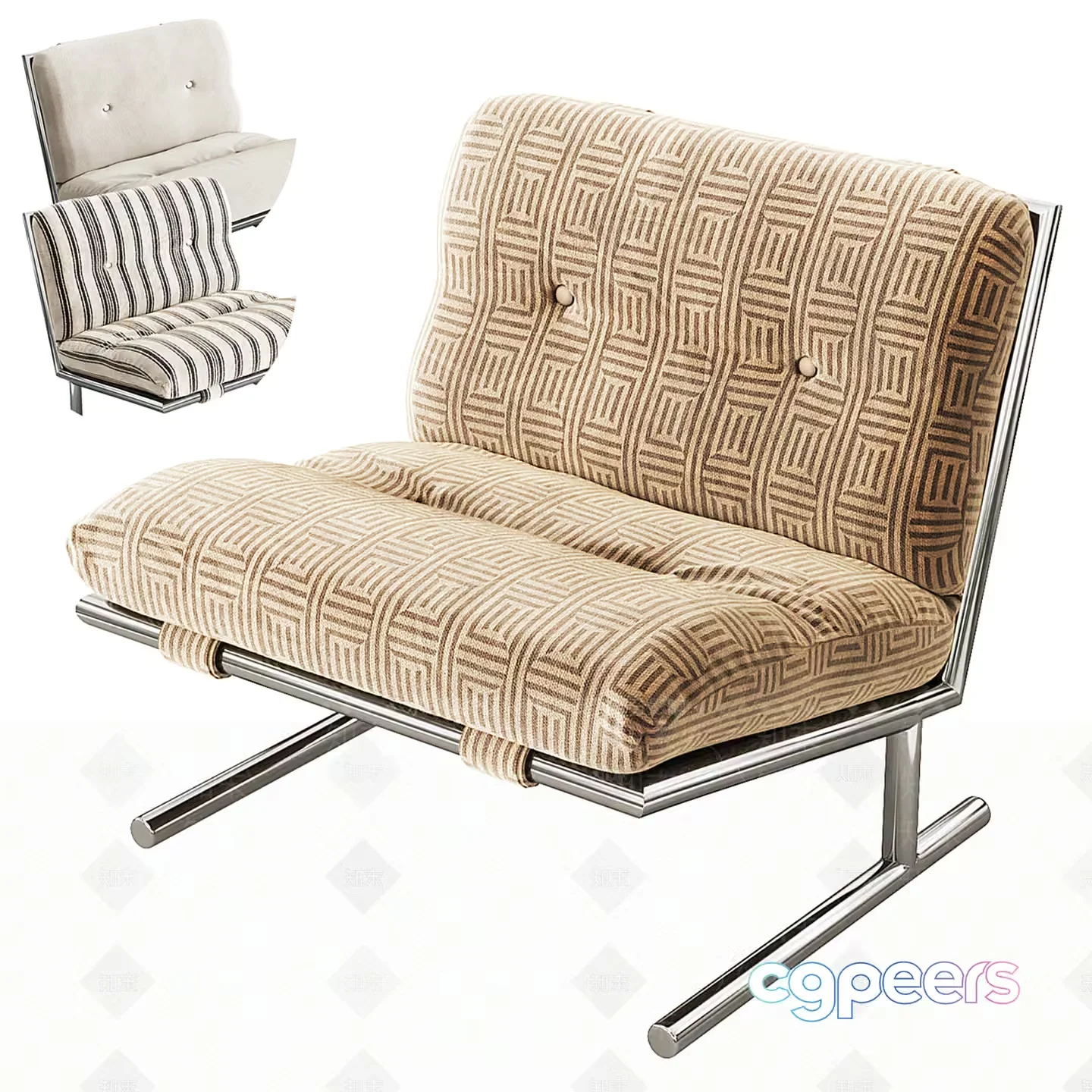 Modern Loveseat 3D Model – 7343 – VRAY Render