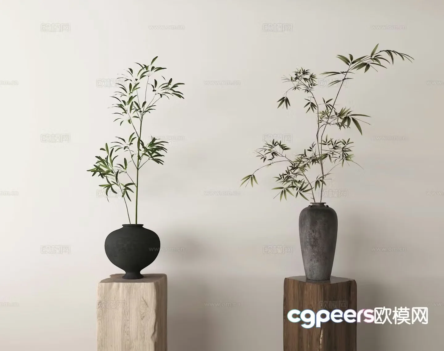 New Chinese vase floral arrangement pottery pot 3d model