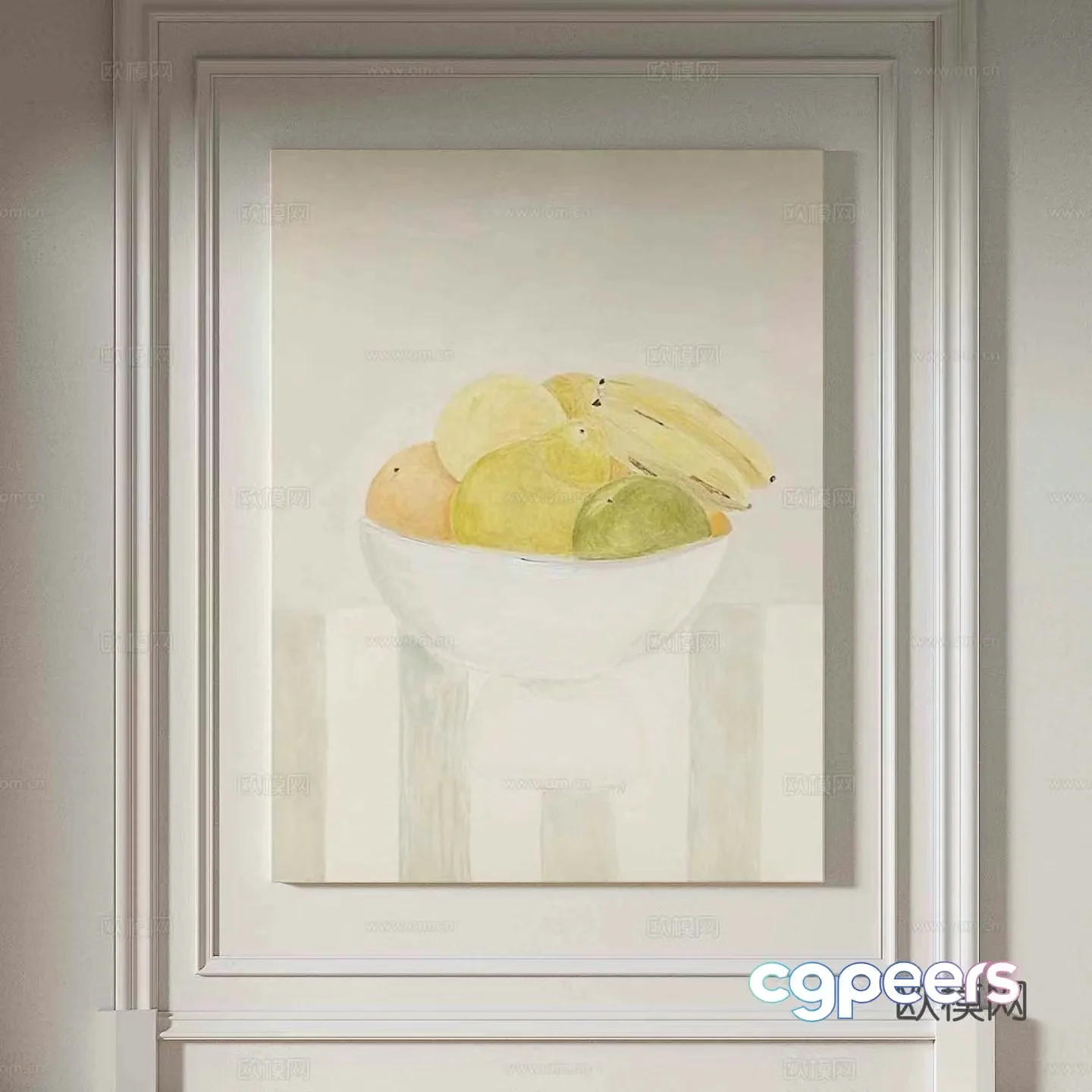 Modern minimalist painting Fruit oil painting 3d model