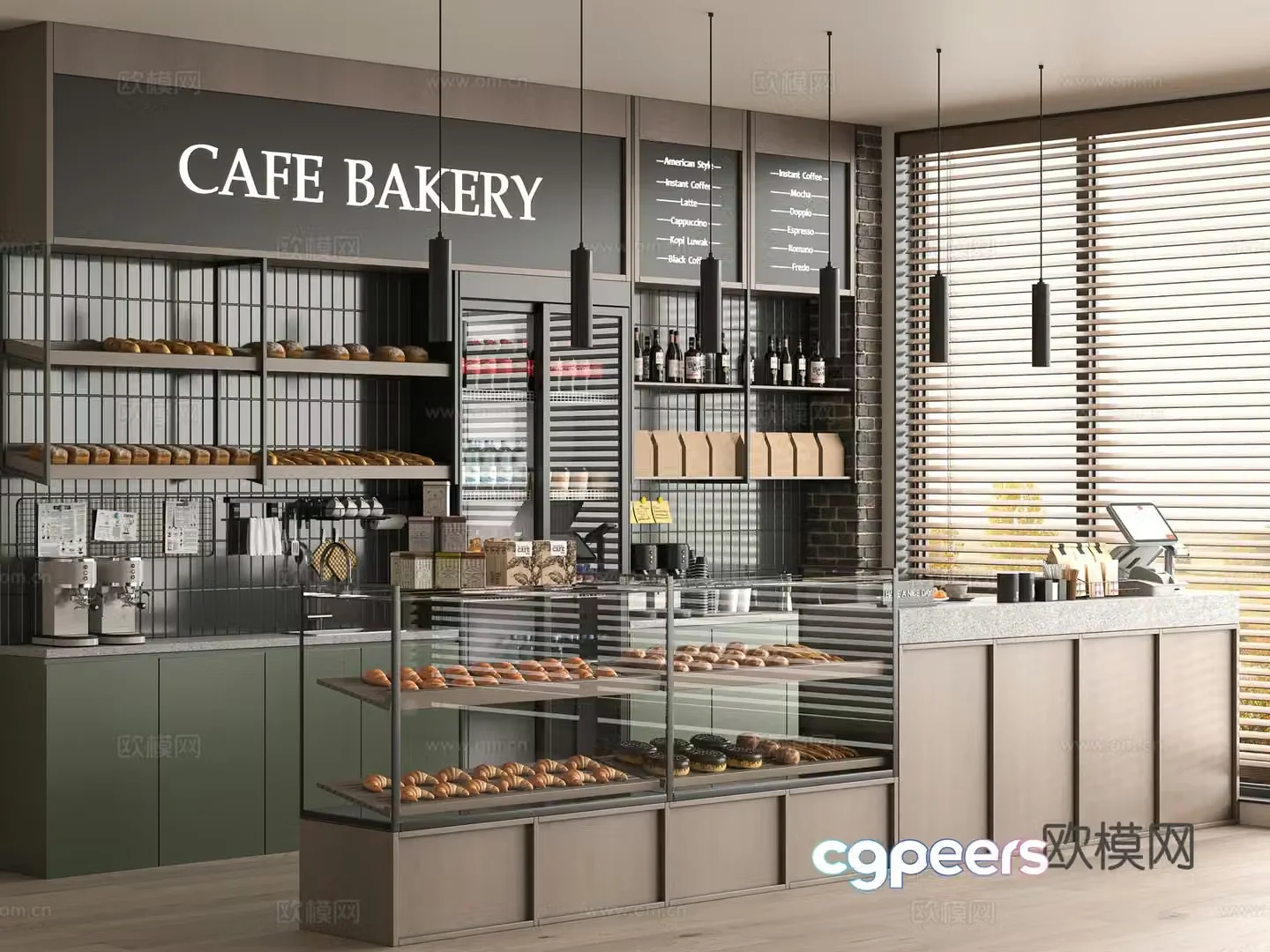 Modern bakery 3d model