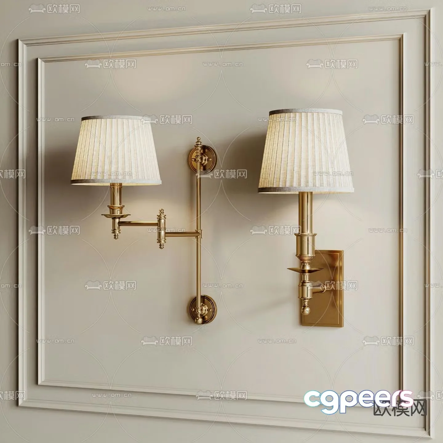 Light luxury wall lamp simple European wall lamp 3d model