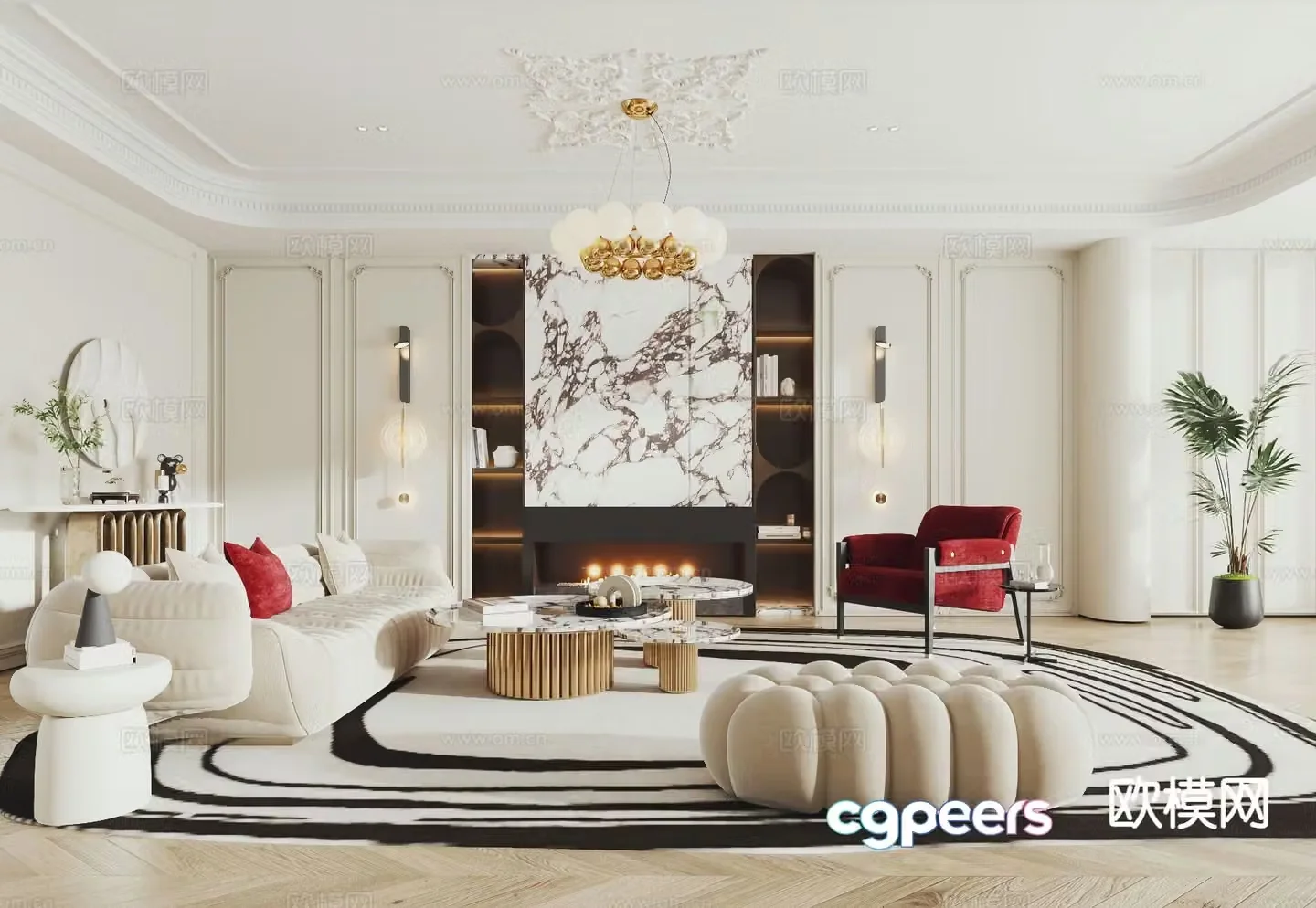 French living room 3d model