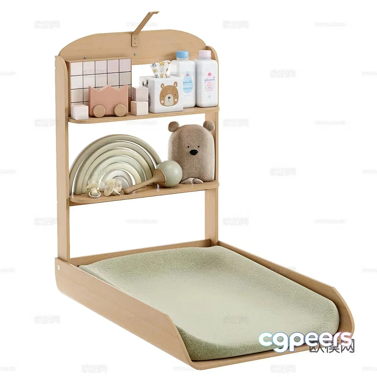 Wall-mounted children’s diaper table 3D model