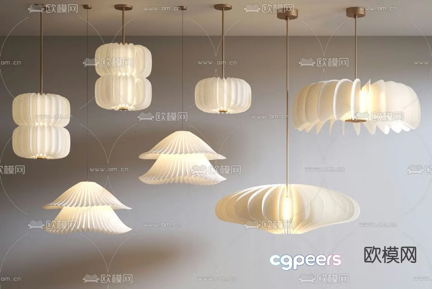 Wasabi Chandelier Lantern Chandelier 3D Model