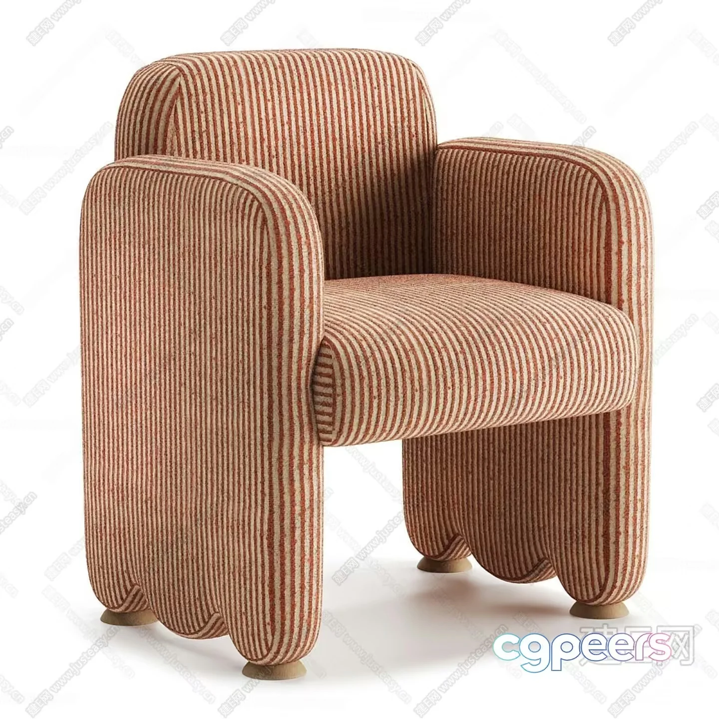 Modern Striped Chair 3D Model – 7959 – CORONA Render
