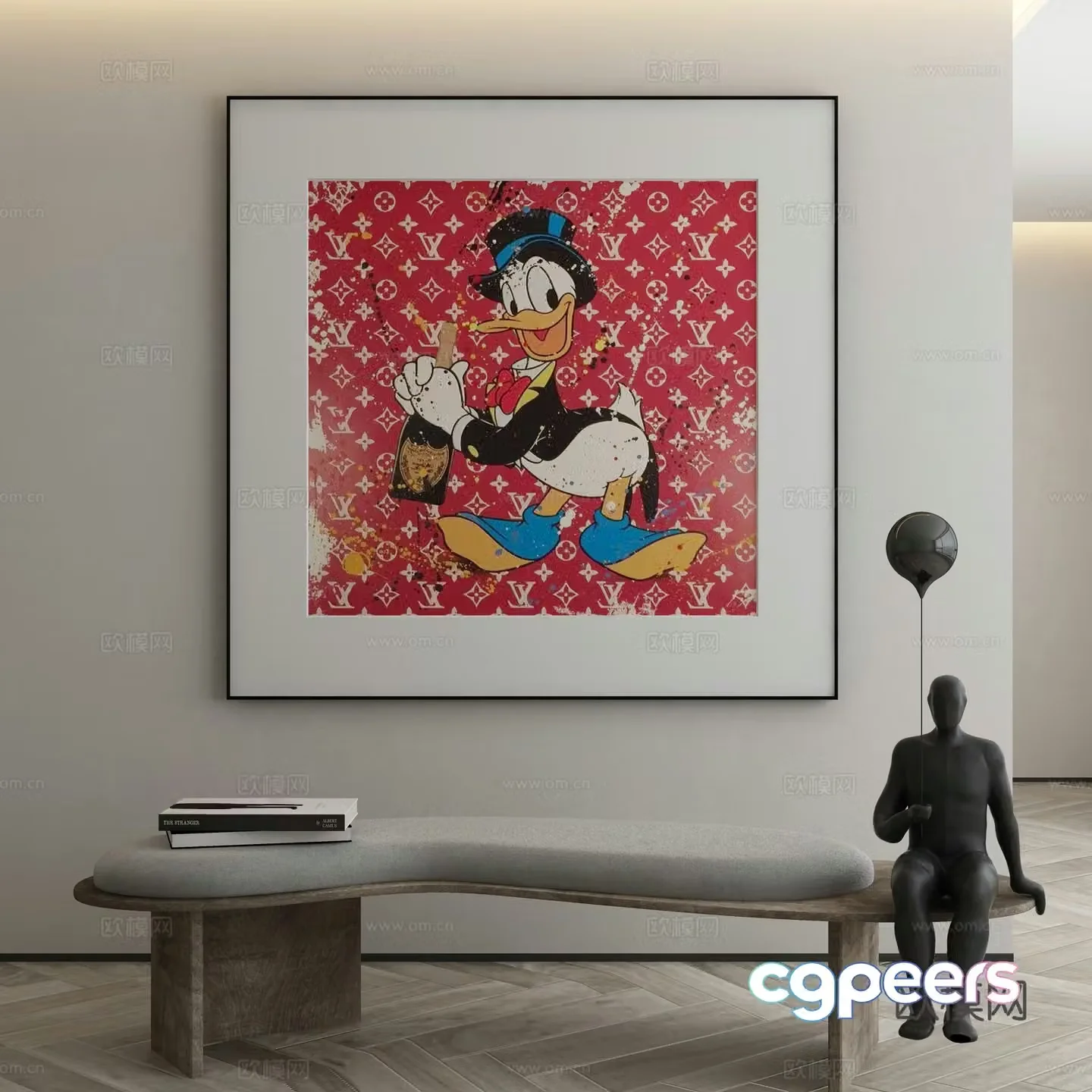 Modern Wasabi Hanging Painting Oil Painting 3D Model
