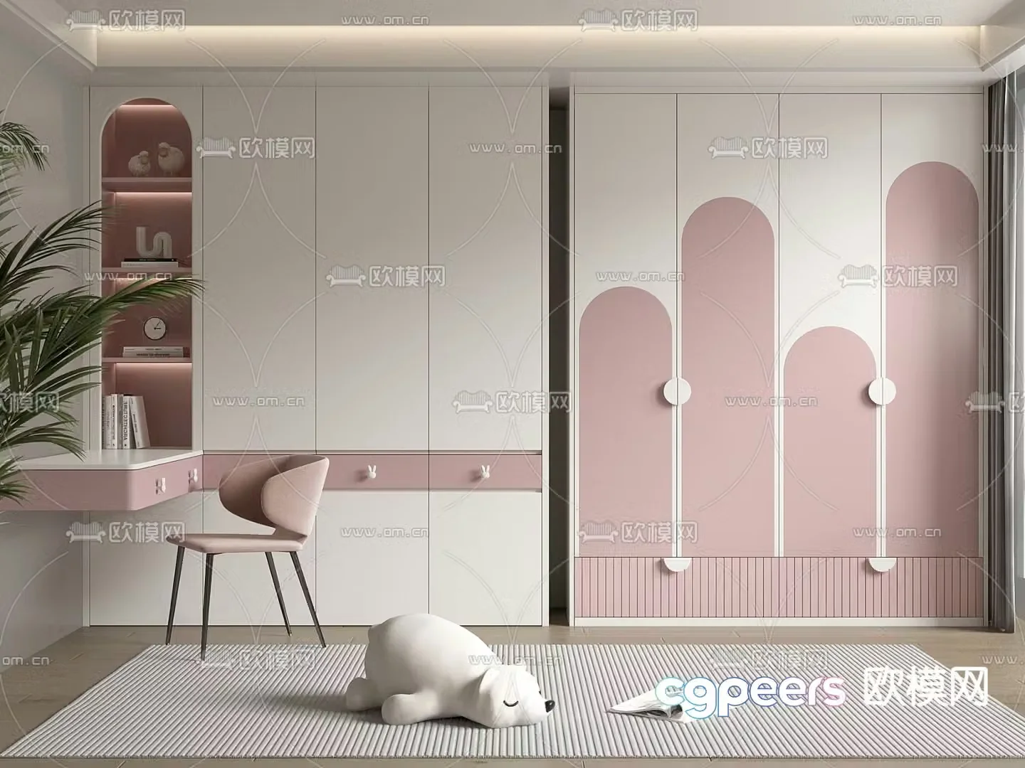 Children’s wardrobe desk 3d model