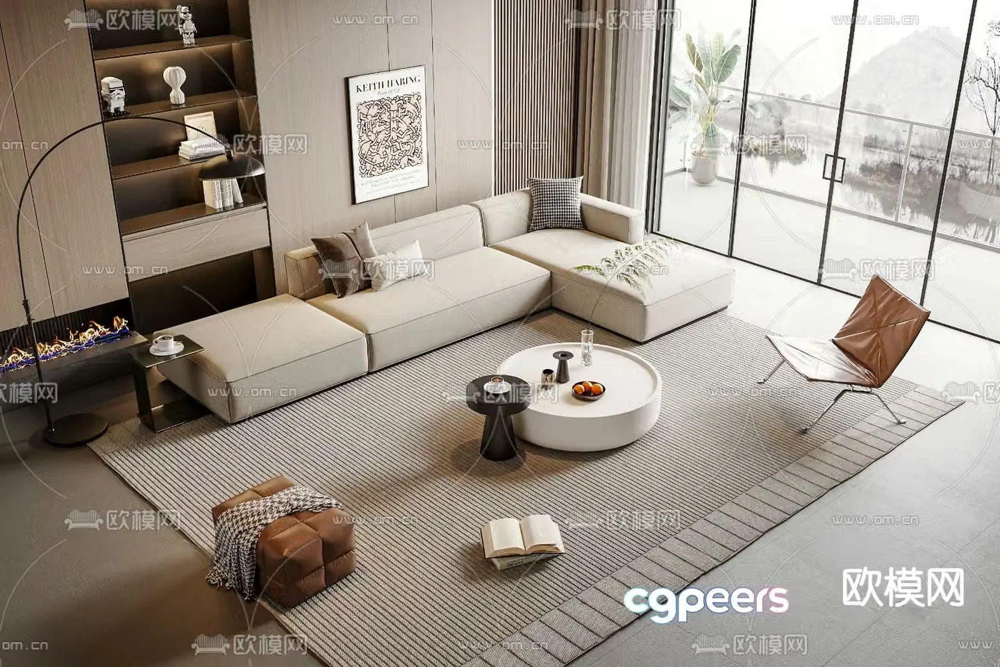 Modern sectional sofa 3d model