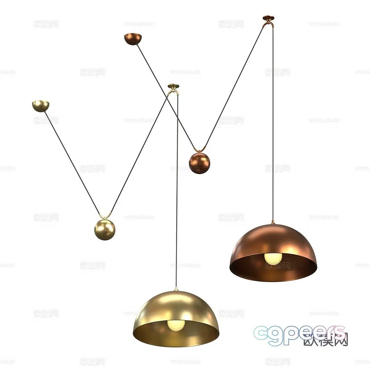 Modern minimalist decorative chandeliers 3d model