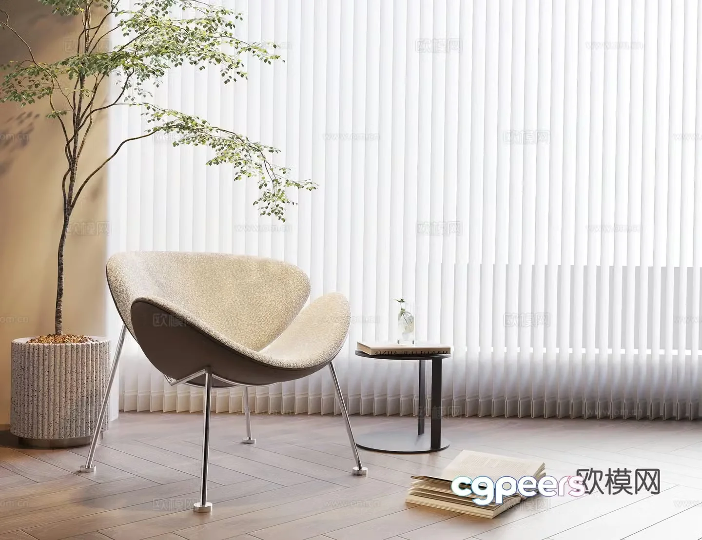Modern chair leisure chair 3d model