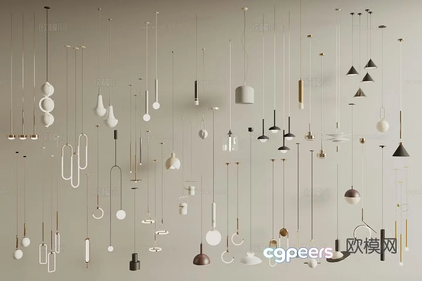 Modern bedside small chandelier 3d model