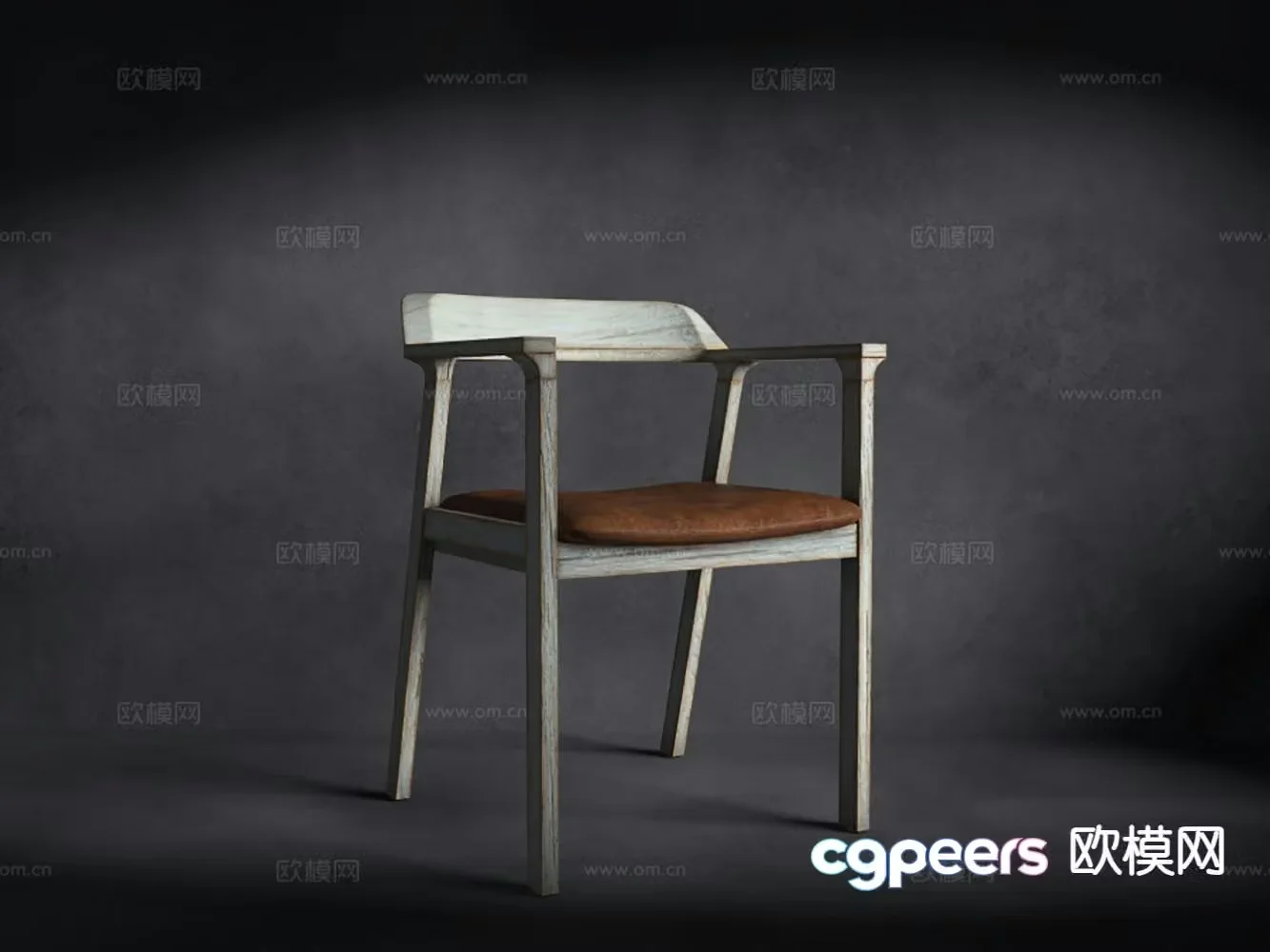 Single chair solid wood chair tea chair leisure chair 3d model