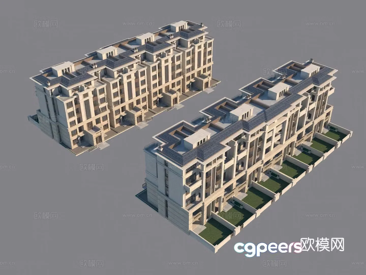 Modern town villa single 3D model