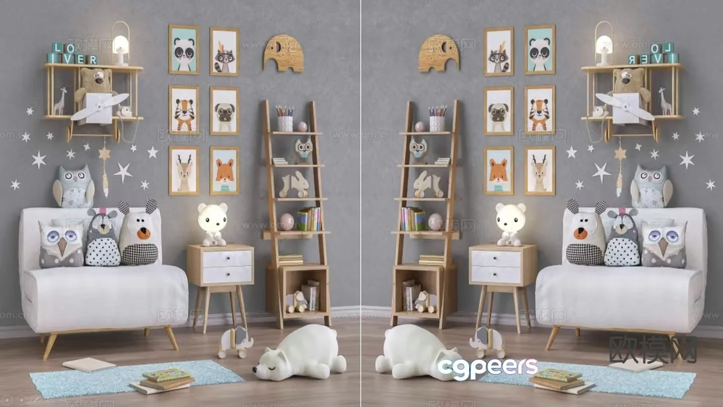 Children’s toy cabinet doll doll hanging picture 3D model