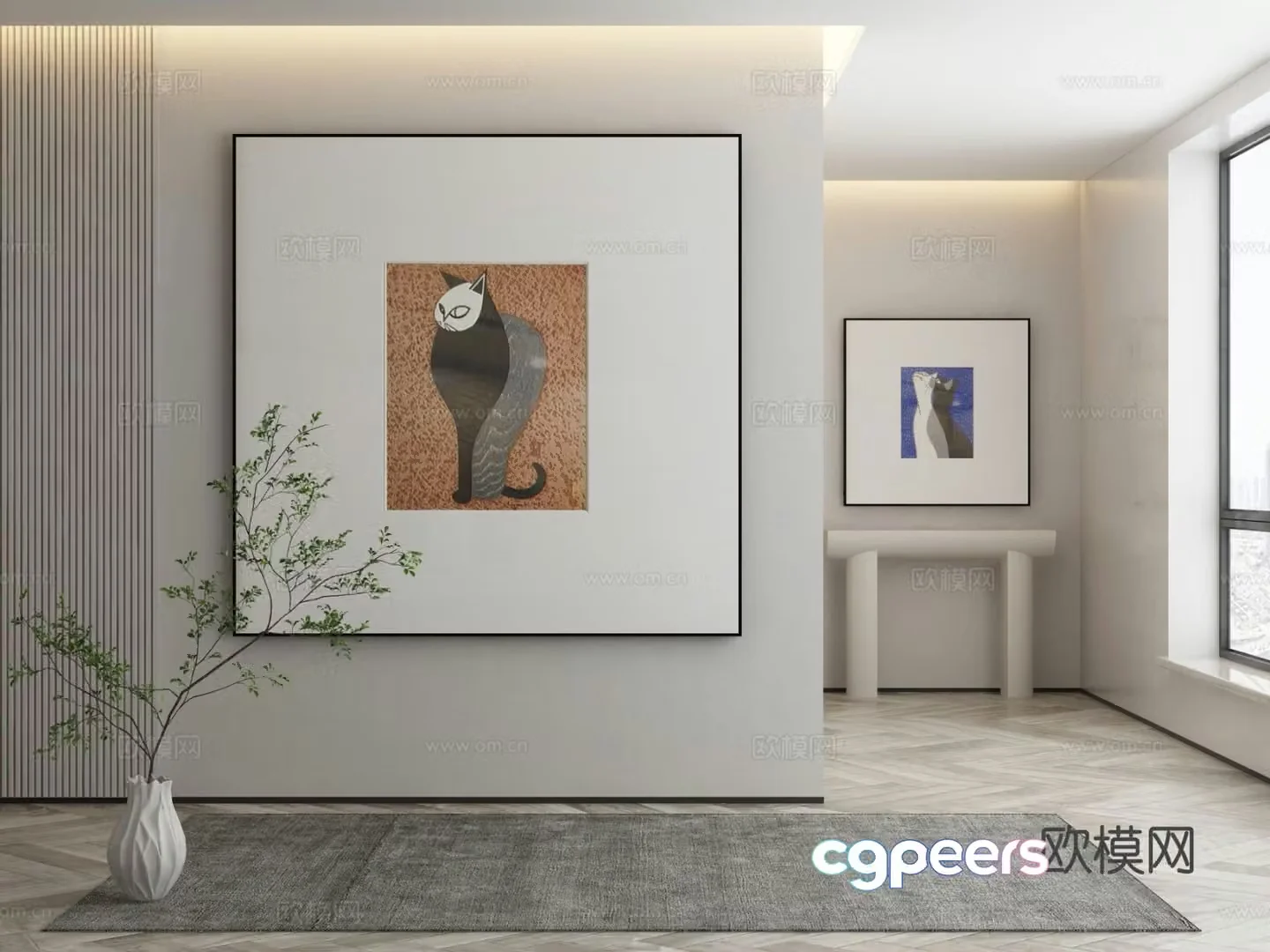Modern art painting decorative painting 3d model
