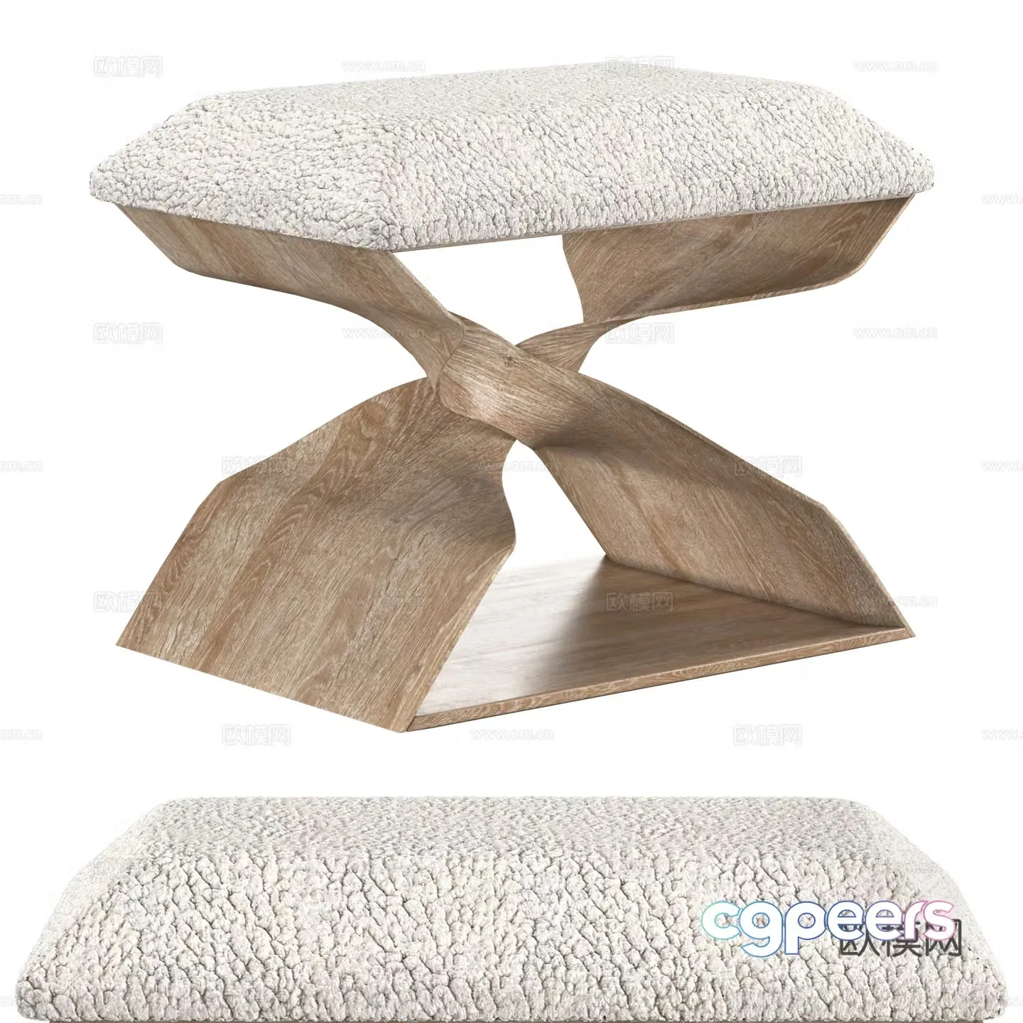 New Chinese style Wasabi stool 3D model