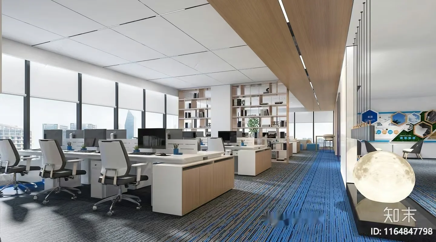 Modern Office Space 3D Model – 125 – VRAY Render