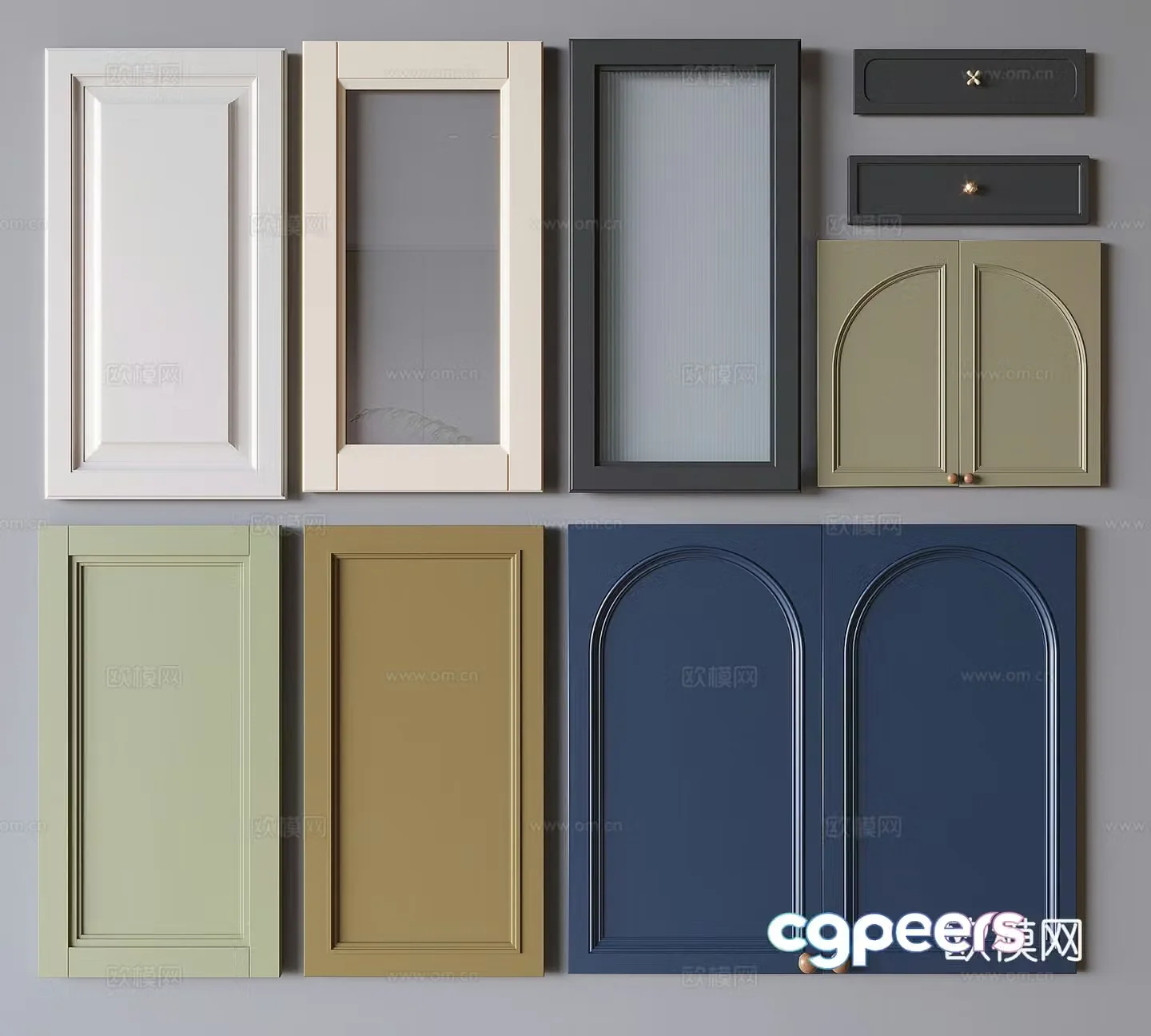 French wardrobe door drawer door cabinet door 3d model