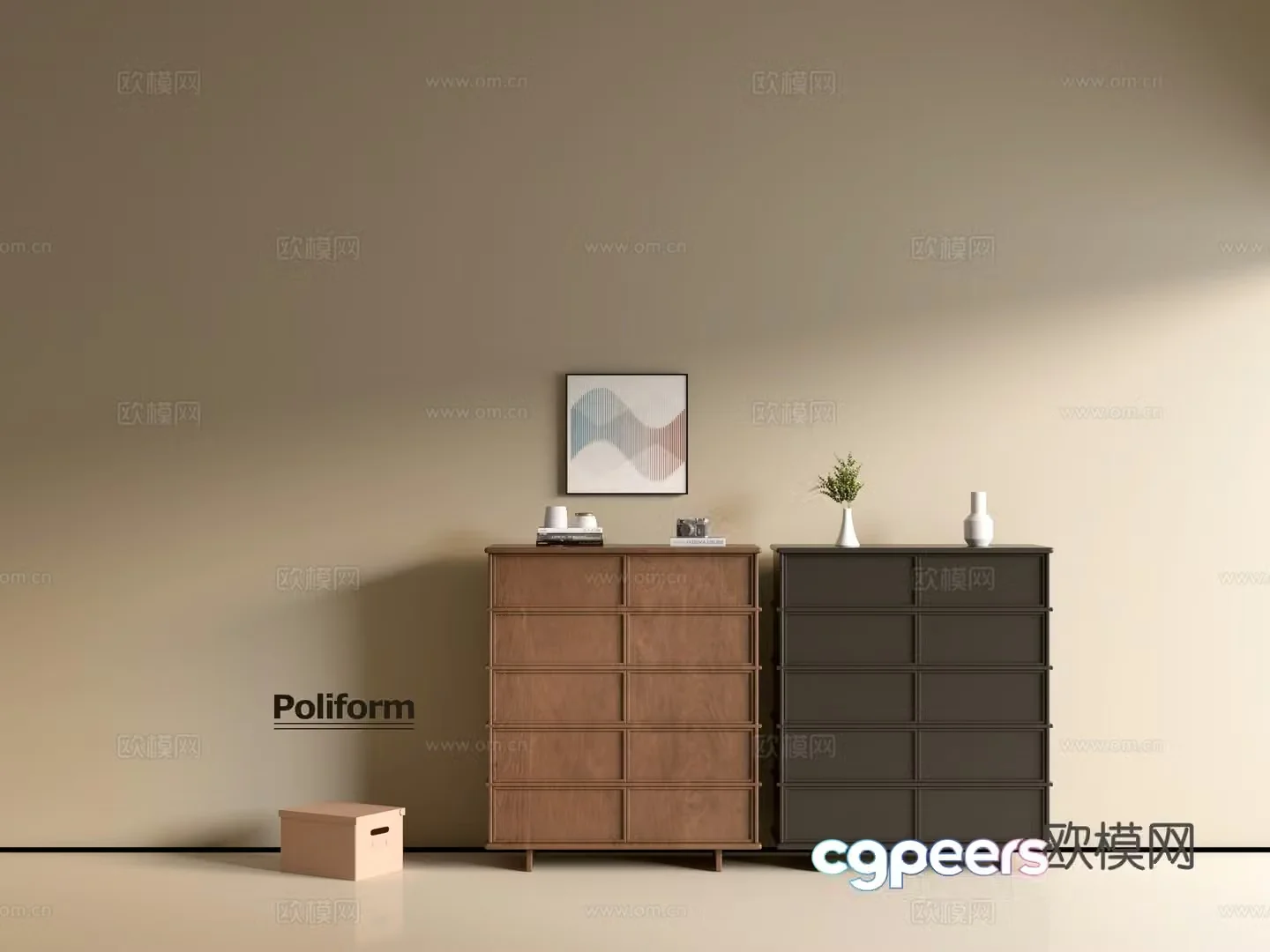 Modern wood grain cabinet ins wind minimalist wind cabinet whole cabinet sideboard balcony cabinet storage 3D model