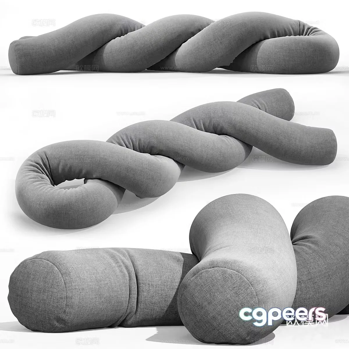 Modern special-shaped sofa twisted twist sofa 3d model