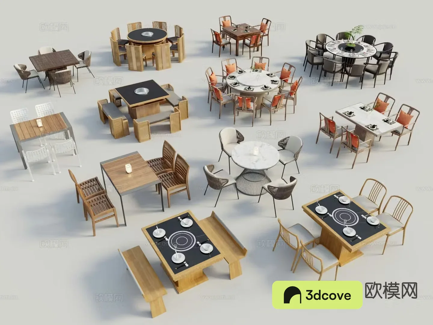 Modern dining table and chairs