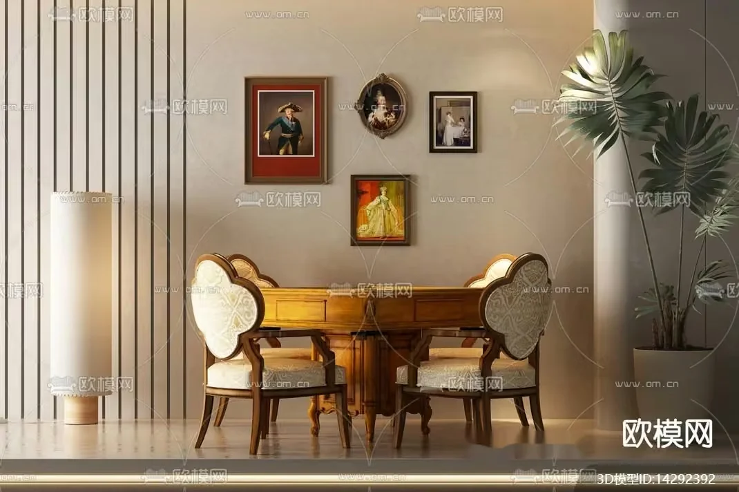 Modern Dining Room 3D Model – 12256 – VRAY Render